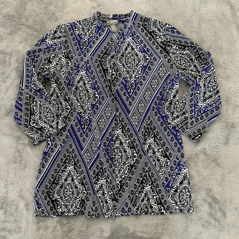 Chico's Travelers Collection Cardigan Women's size 0 SMALL Blue Vacation